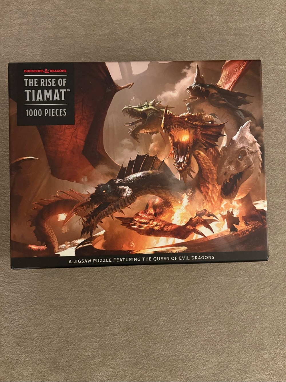 The Rise of Tiamat 1000-Piece Puzzle – Multi-Color Dragon Art